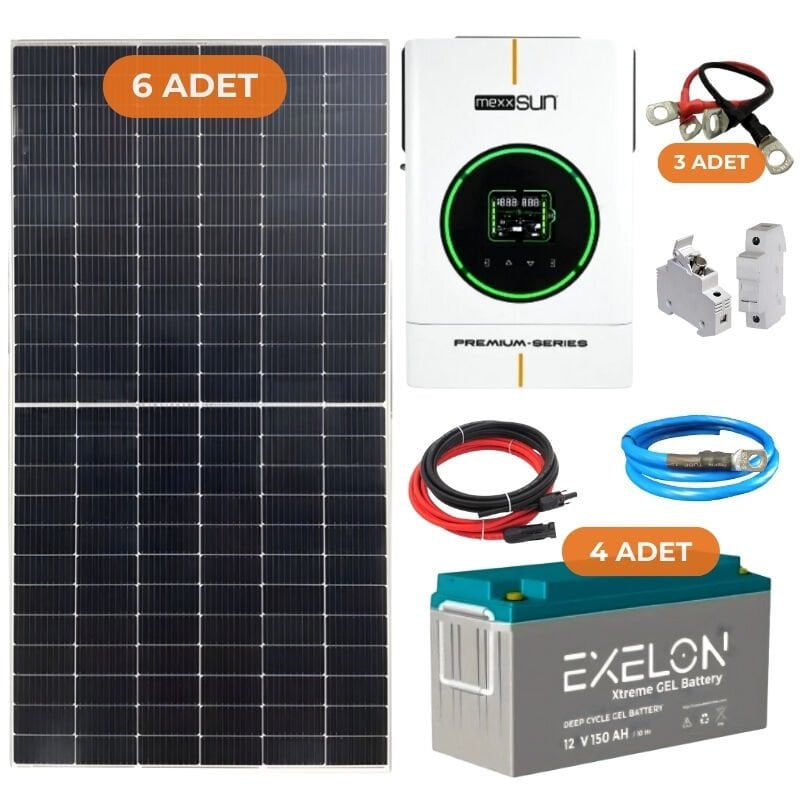 Yapı solar 6 kW Mppt Monofaze Hazır Solar Enerji Paketi